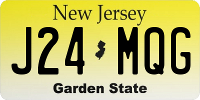 NJ license plate J24MQG