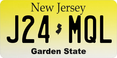 NJ license plate J24MQL