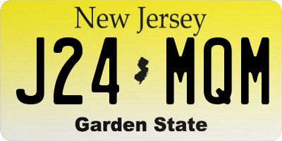 NJ license plate J24MQM