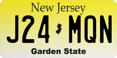 NJ license plate J24MQN