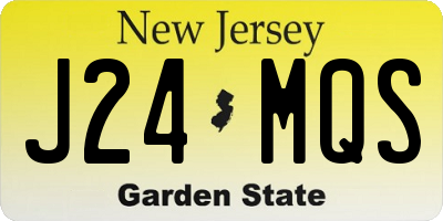 NJ license plate J24MQS