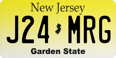 NJ license plate J24MRG