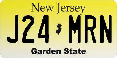 NJ license plate J24MRN