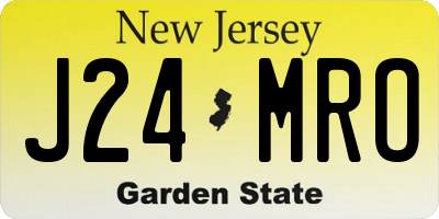 NJ license plate J24MRO
