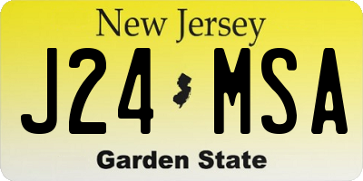 NJ license plate J24MSA
