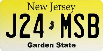NJ license plate J24MSB