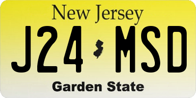 NJ license plate J24MSD