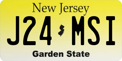 NJ license plate J24MSI