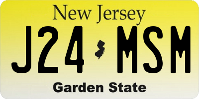 NJ license plate J24MSM