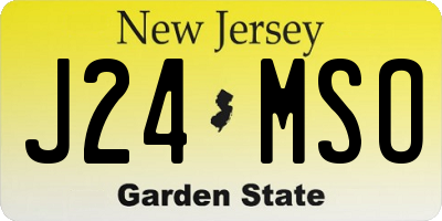 NJ license plate J24MSO