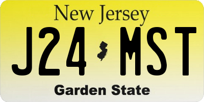NJ license plate J24MST