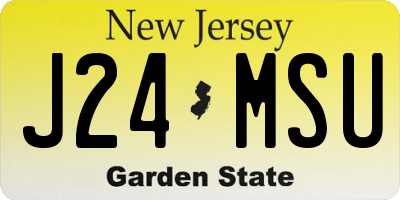 NJ license plate J24MSU