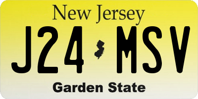 NJ license plate J24MSV