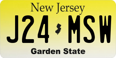 NJ license plate J24MSW