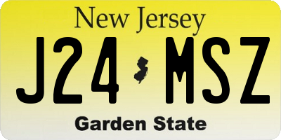 NJ license plate J24MSZ