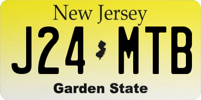 NJ license plate J24MTB