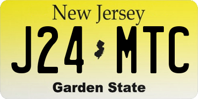 NJ license plate J24MTC