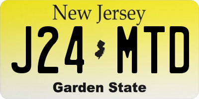 NJ license plate J24MTD