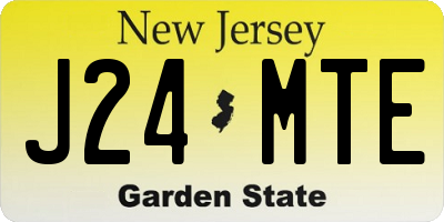 NJ license plate J24MTE