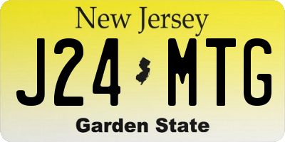 NJ license plate J24MTG