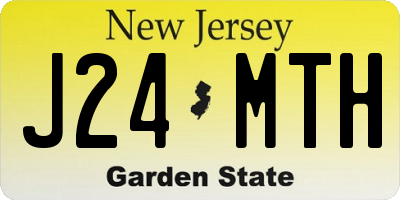 NJ license plate J24MTH