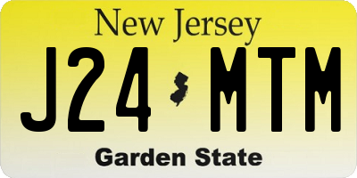 NJ license plate J24MTM