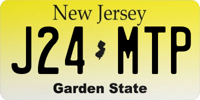 NJ license plate J24MTP