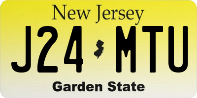 NJ license plate J24MTU