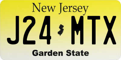 NJ license plate J24MTX