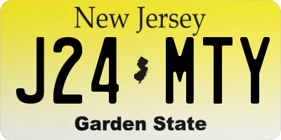 NJ license plate J24MTY