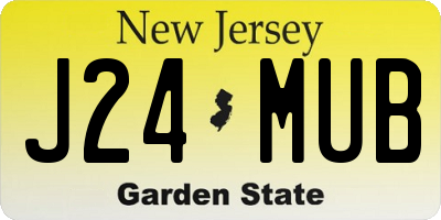 NJ license plate J24MUB