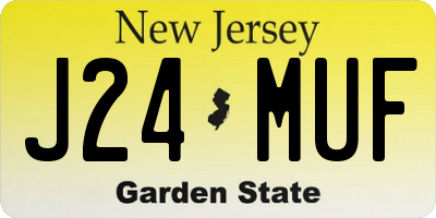 NJ license plate J24MUF