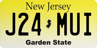 NJ license plate J24MUI