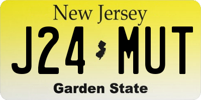 NJ license plate J24MUT