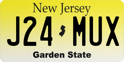 NJ license plate J24MUX