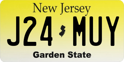 NJ license plate J24MUY