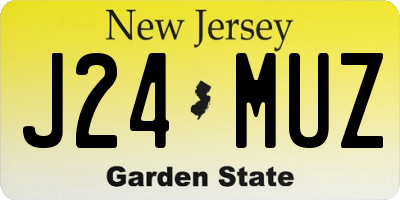 NJ license plate J24MUZ