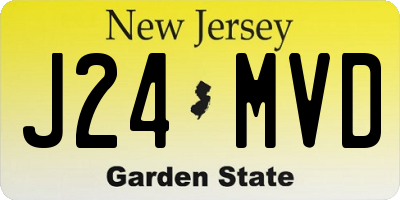 NJ license plate J24MVD