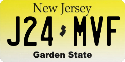 NJ license plate J24MVF