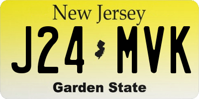 NJ license plate J24MVK