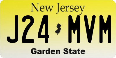 NJ license plate J24MVM