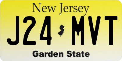 NJ license plate J24MVT