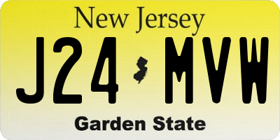 NJ license plate J24MVW