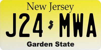 NJ license plate J24MWA