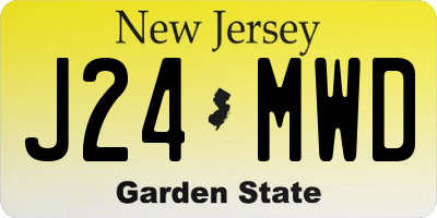 NJ license plate J24MWD