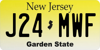 NJ license plate J24MWF