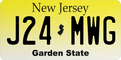NJ license plate J24MWG