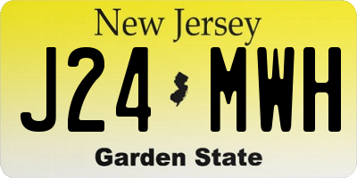 NJ license plate J24MWH