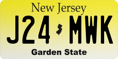 NJ license plate J24MWK