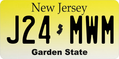 NJ license plate J24MWM